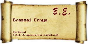 Brassai Ernye névjegykártya